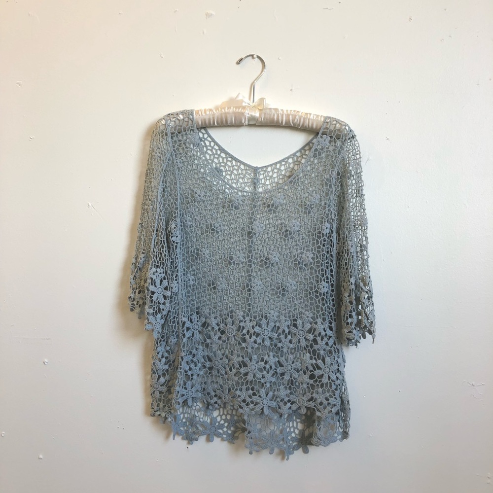 Baby blue knit top